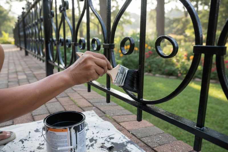 Galvanized Fence Painting